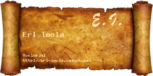 Erl Imola névjegykártya